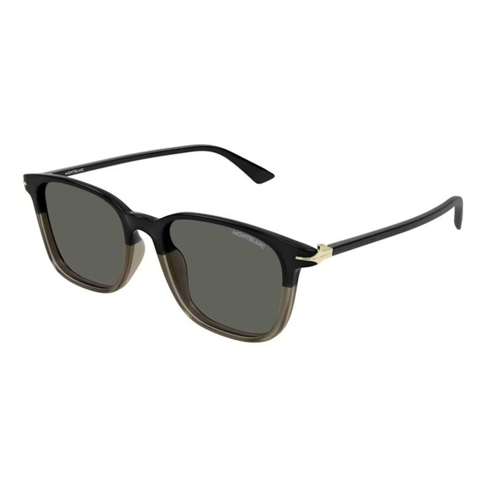 Montblanc Sunglasses Square Full Rim, Black Frame and Grey Lens MB0338S003